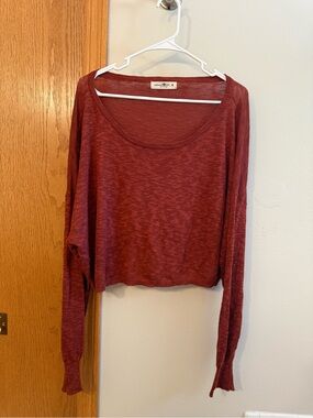 NATURAL LIFE Rust Red Cropped Long-Sleeve Top